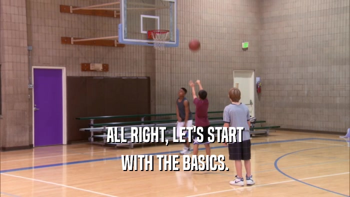 ALL RIGHT, LET'S START WITH THE BASICS. 