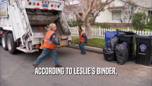ACCORDING TO LESLIE'S BINDER,  