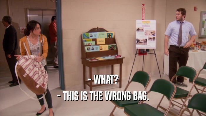 - WHAT? - THIS IS THE WRONG BAG. 