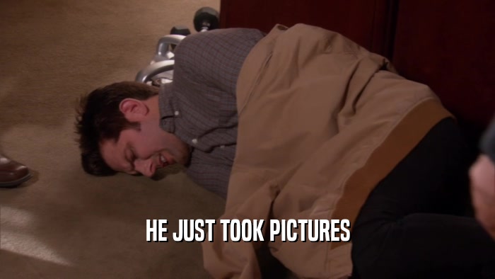 HE JUST TOOK PICTURES  