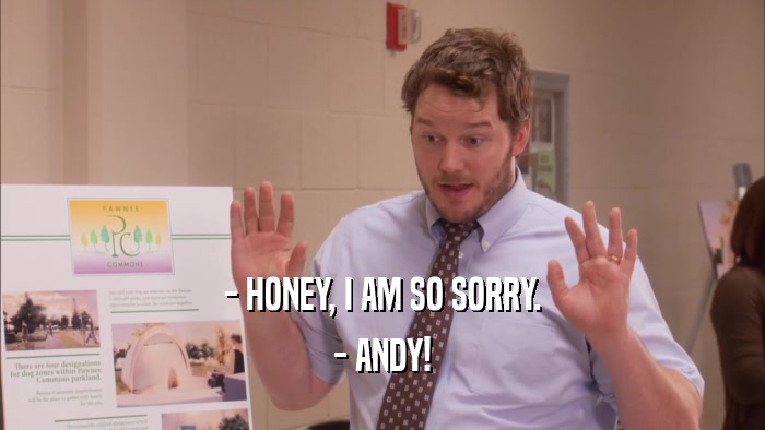 - HONEY, I AM SO SORRY. - ANDY! 