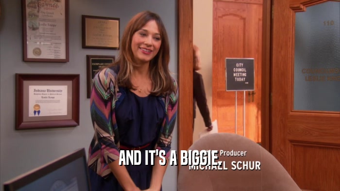 AND IT'S A BIGGIE.  