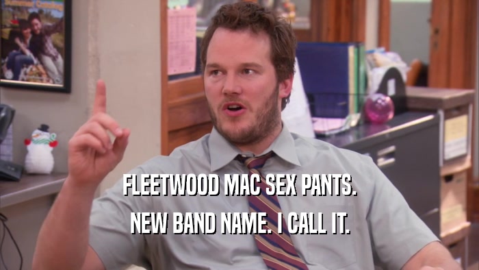 FLEETWOOD MAC SEX PANTS. NEW BAND NAME. I CALL IT. 