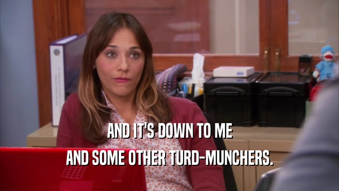 AND IT'S DOWN TO ME AND SOME OTHER TURD-MUNCHERS. 