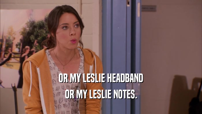 OR MY LESLIE HEADBAND OR MY LESLIE NOTES. 