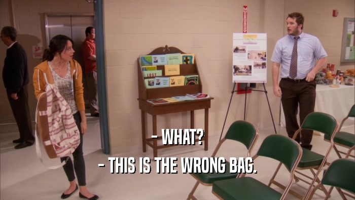 - WHAT? - THIS IS THE WRONG BAG. 