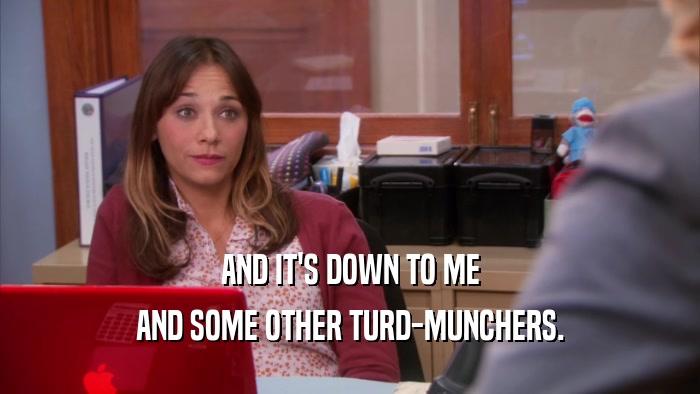 AND IT'S DOWN TO ME AND SOME OTHER TURD-MUNCHERS. 