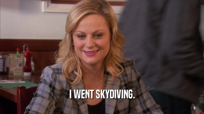 I WENT SKYDIVING.  