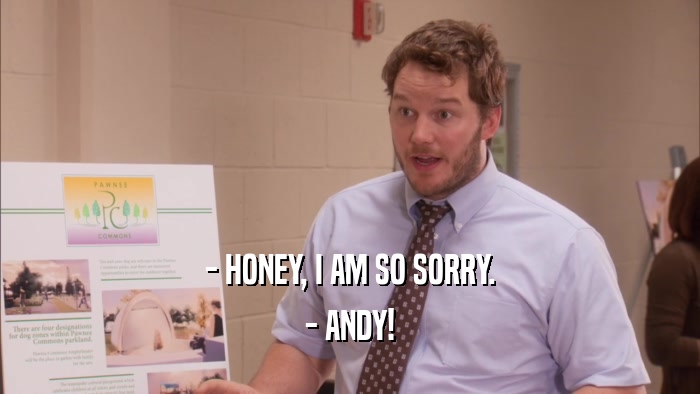 - HONEY, I AM SO SORRY. - ANDY! 