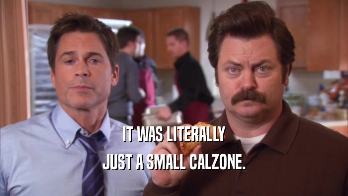 IT WAS LITERALLY JUST A SMALL CALZONE. 