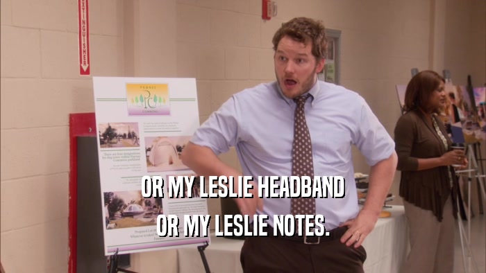 OR MY LESLIE HEADBAND OR MY LESLIE NOTES. 