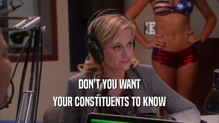 DON'T YOU WANT YOUR CONSTITUENTS TO KNOW 