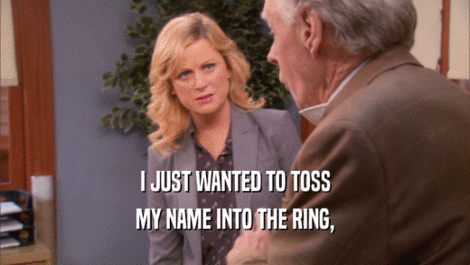 I JUST WANTED TO TOSS MY NAME INTO THE RING, 