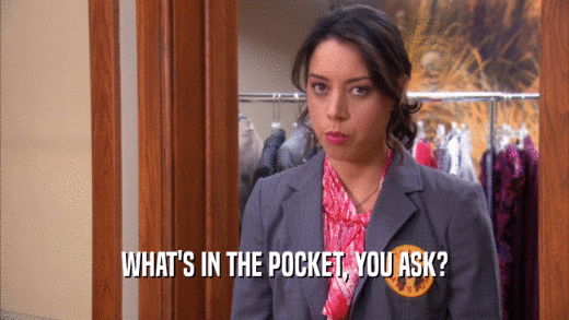 WHAT'S IN THE POCKET, YOU ASK?  