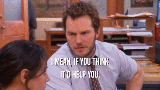 I MEAN, IF YOU THINK IT'D HELP YOU. 