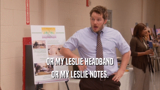 OR MY LESLIE HEADBAND OR MY LESLIE NOTES. 