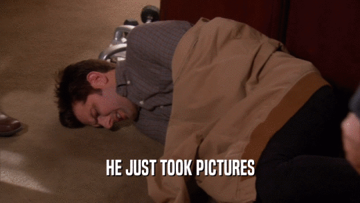 HE JUST TOOK PICTURES  