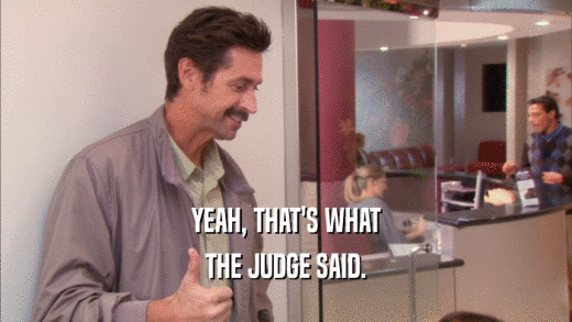 YEAH, THAT'S WHAT THE JUDGE SAID. 