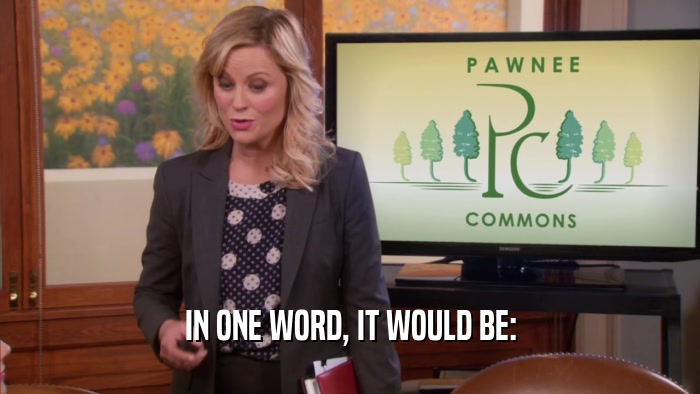 IN ONE WORD, IT WOULD BE:  