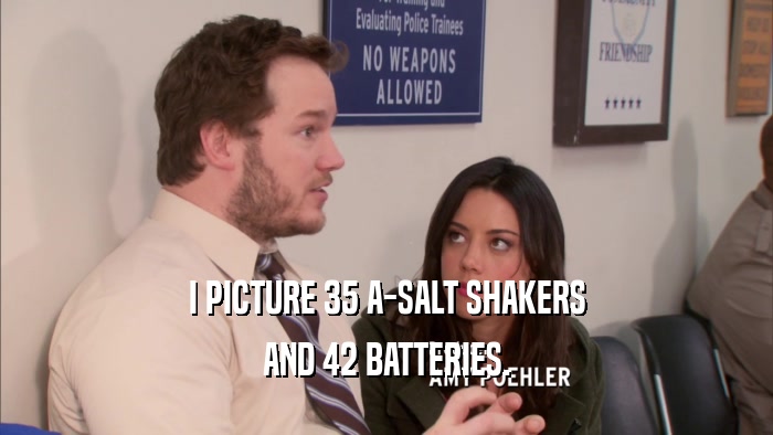 I PICTURE 35 A-SALT SHAKERS AND 42 BATTERIES. 