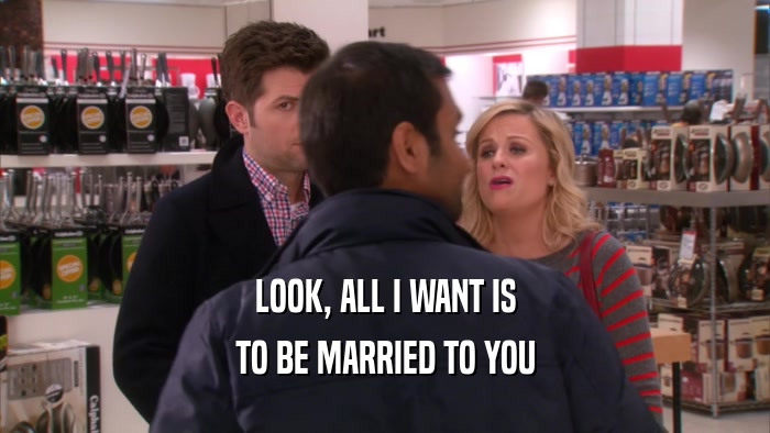 LOOK, ALL I WANT IS TO BE MARRIED TO YOU 