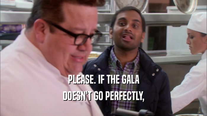PLEASE. IF THE GALA DOESN'T GO PERFECTLY, 
