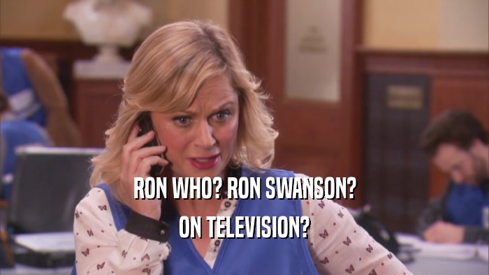 RON WHO? RON SWANSON? ON TELEVISION? 