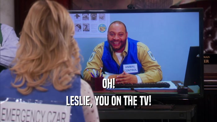 OH! LESLIE, YOU ON THE TV! 