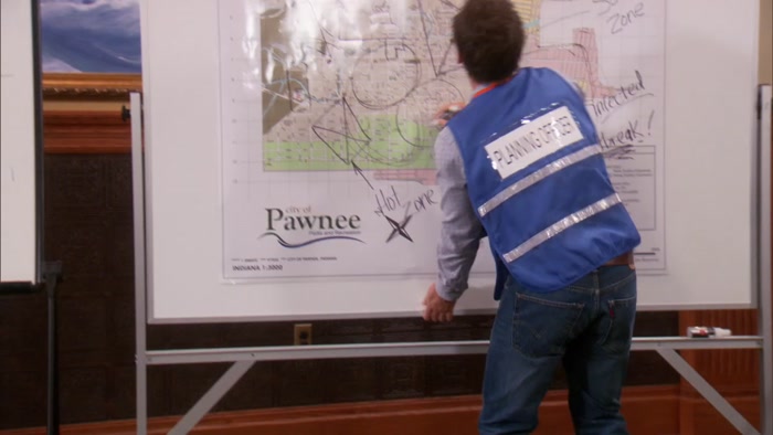 OH, NO!
 PAWNEE HAS BEEN HIT WITH...
 