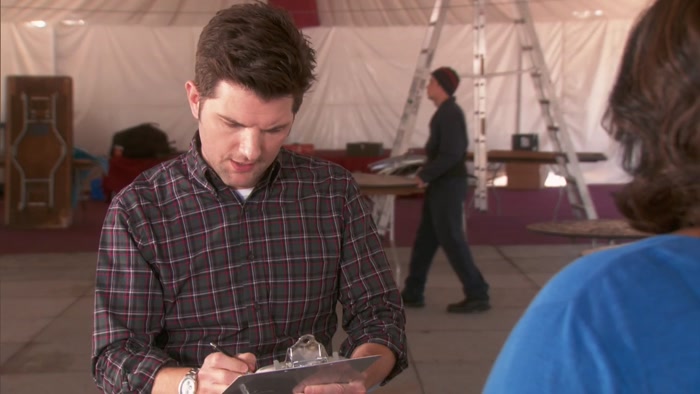 DONNA, ARE WE ON SCHEDULE FOR THE TENT SETUP? 