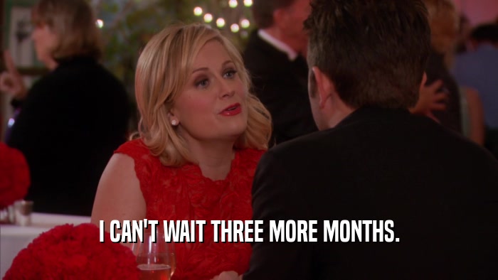 I CAN'T WAIT THREE MORE MONTHS.  