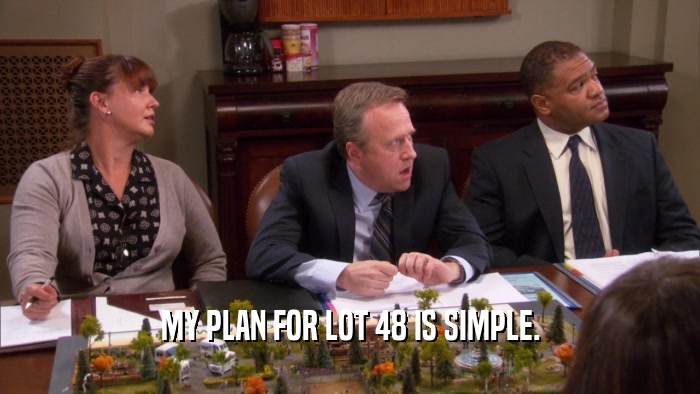 MY PLAN FOR LOT 48 IS SIMPLE.  
