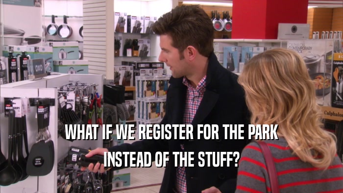 WHAT IF WE REGISTER FOR THE PARK INSTEAD OF THE STUFF? 