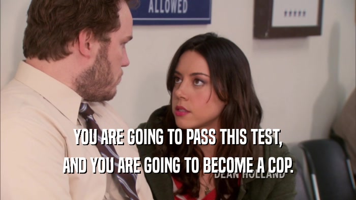 YOU ARE GOING TO PASS THIS TEST, AND YOU ARE GOING TO BECOME A COP. 