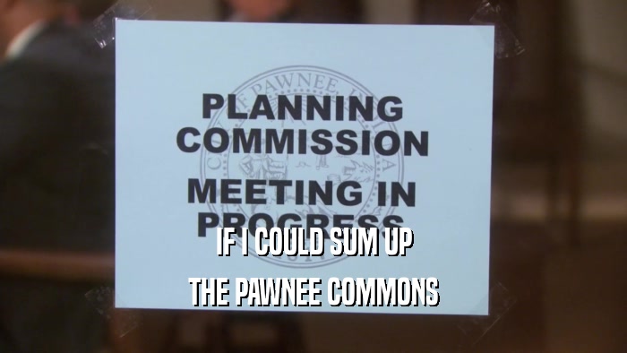 IF I COULD SUM UP THE PAWNEE COMMONS 