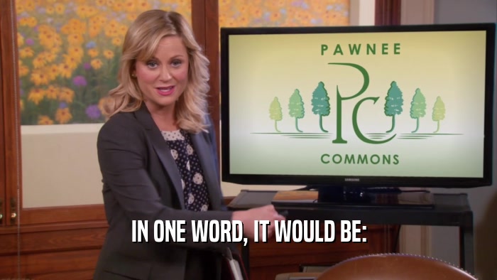 IN ONE WORD, IT WOULD BE:  