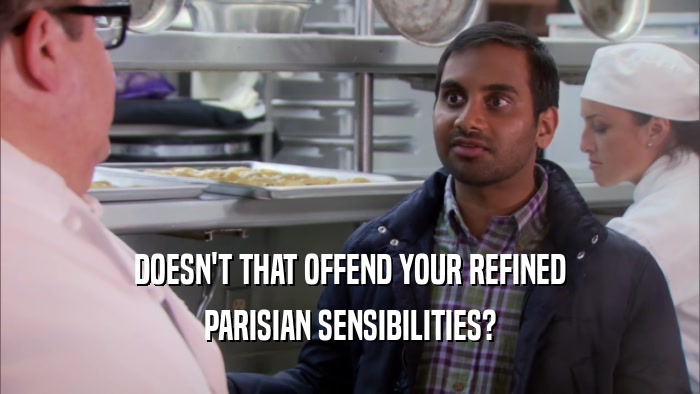 DOESN'T THAT OFFEND YOUR REFINED PARISIAN SENSIBILITIES? 