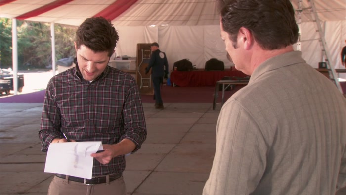 OH, GOD. LESLIE WAS GONNA GO ON PAWNEE TODAY 