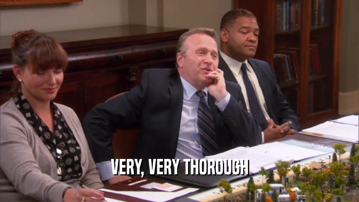 VERY, VERY THOROUGH  