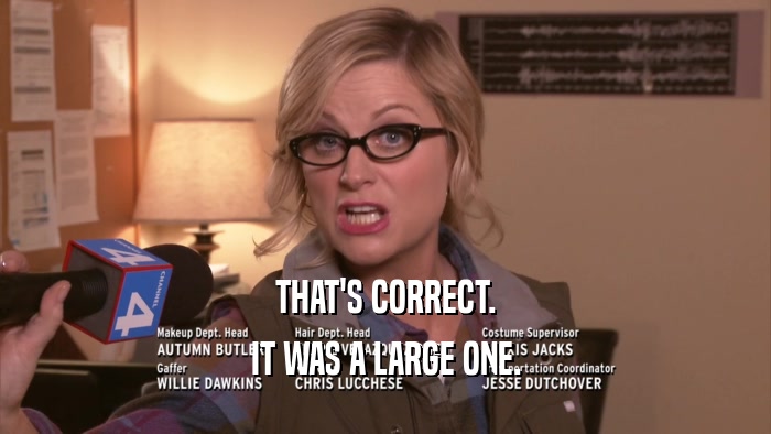 THAT'S CORRECT. IT WAS A LARGE ONE. 
