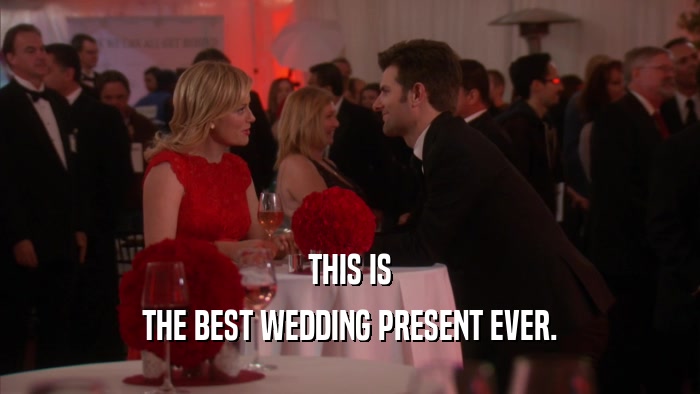 THIS IS THE BEST WEDDING PRESENT EVER. 
