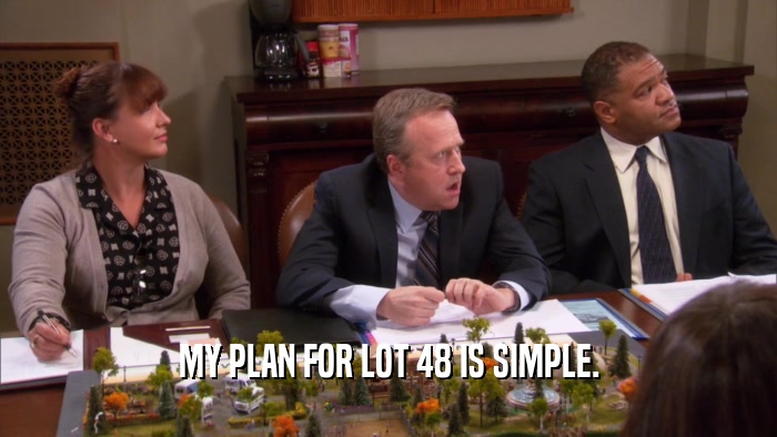 MY PLAN FOR LOT 48 IS SIMPLE.  
