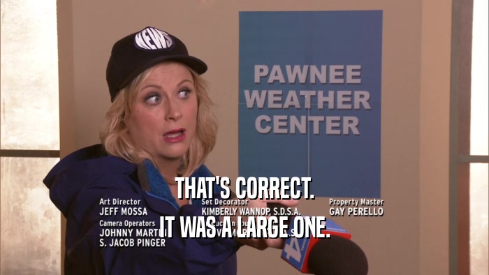 THAT'S CORRECT. IT WAS A LARGE ONE. 