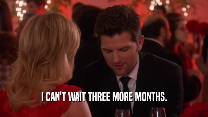 I CAN'T WAIT THREE MORE MONTHS.  