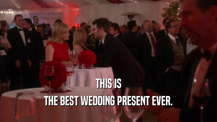 THIS IS THE BEST WEDDING PRESENT EVER. 