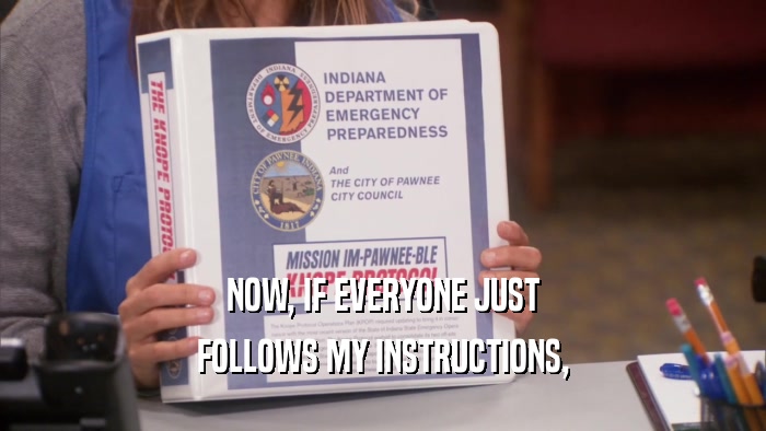 NOW, IF EVERYONE JUST FOLLOWS MY INSTRUCTIONS, 