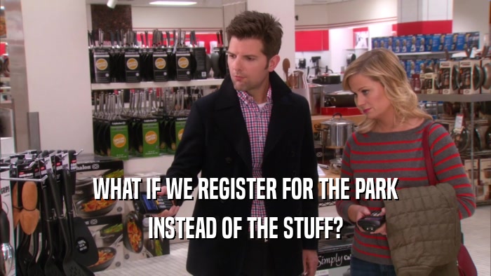 WHAT IF WE REGISTER FOR THE PARK INSTEAD OF THE STUFF? 