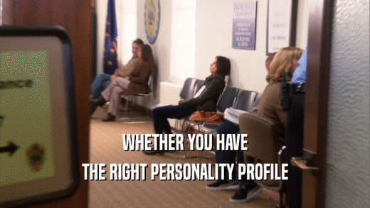 WHETHER YOU HAVE THE RIGHT PERSONALITY PROFILE 
