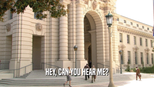 HEY, CAN YOU HEAR ME?  