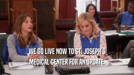 WE GO LIVE NOW TO ST. JOSEPH'S MEDICAL CENTER FOR AN UPDATE. 